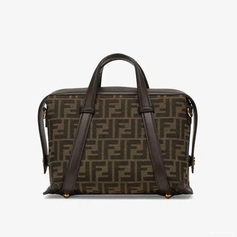 Affordable Fabric Brown Boston Motif Fendi In Medium 365 Bag FF 0624